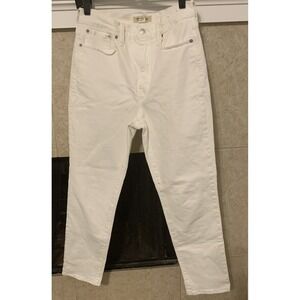 Madewell Vintage  Women's White Straight-Leg Jeans, Size 28, Cotton Strech